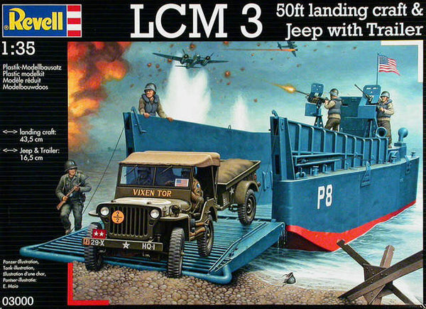 03000 REVELL 1:35 LCM3 50FT 'LANDING CRAFT' & JEEP