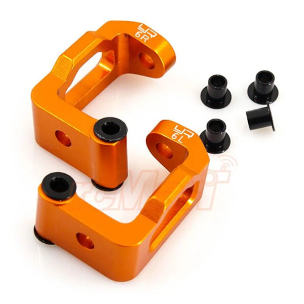 SPT2-005OR YEAH RACING ALUMINUM C-HUB CASTER 6 DEGREE FOR HPI SPRINT 2