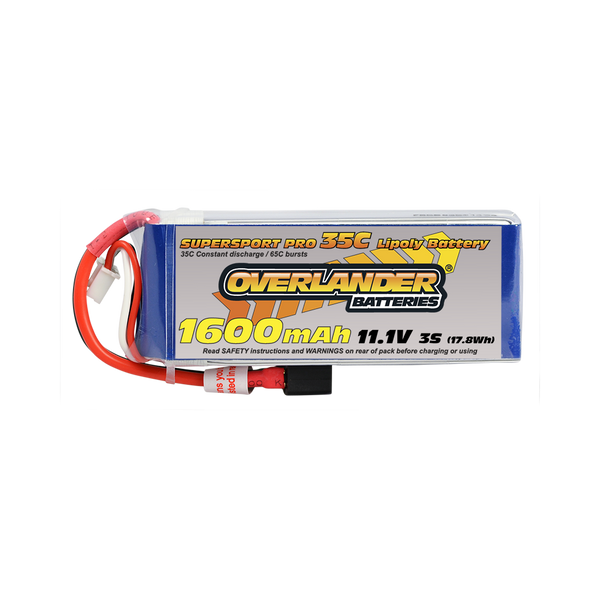 2565 OVERLANDER 1600MAH 11.1V 3S 35C SUPERSPORT PRO LIPO BATTERY