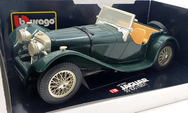3006 BURAGO *PREOWNED* 1/18 Jaguar SS 100 1937 - Green