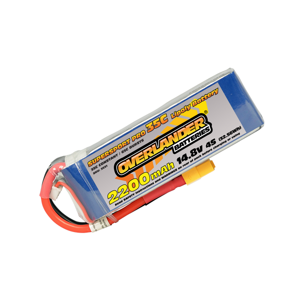 3531 OVERLANDER 2200MAH 14.8V 4S 35C SUPERSPORT PRO LIPO BATTERY (XT60)