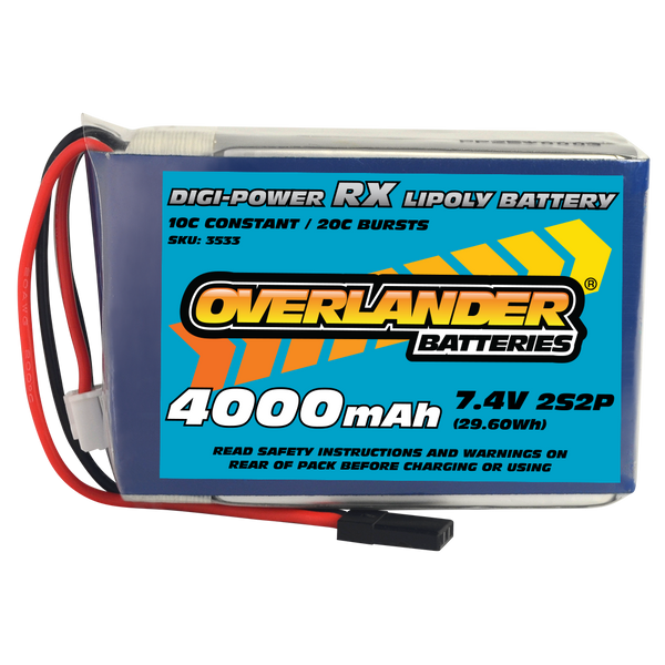 3533 OVERLANDER 4000MAH 7.4V 2S2P DIGI-POWER LIPO BATTERY