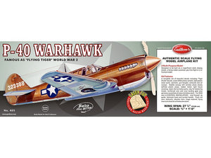 G405 Guillows 1/16 Scale P-40 Warhawk Balsa Model Kit