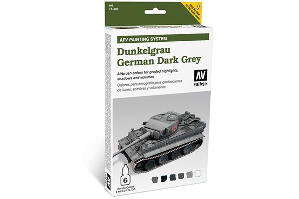 78.400 Vallejo Model Air set AFV dunkelgrau WWII 6x8ml