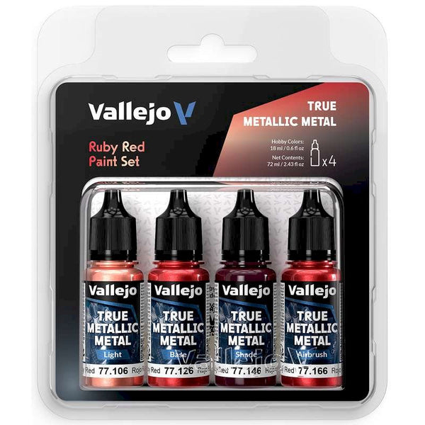 77254 Vallejo True Metallic Metal set Ruby Red 4x18ml