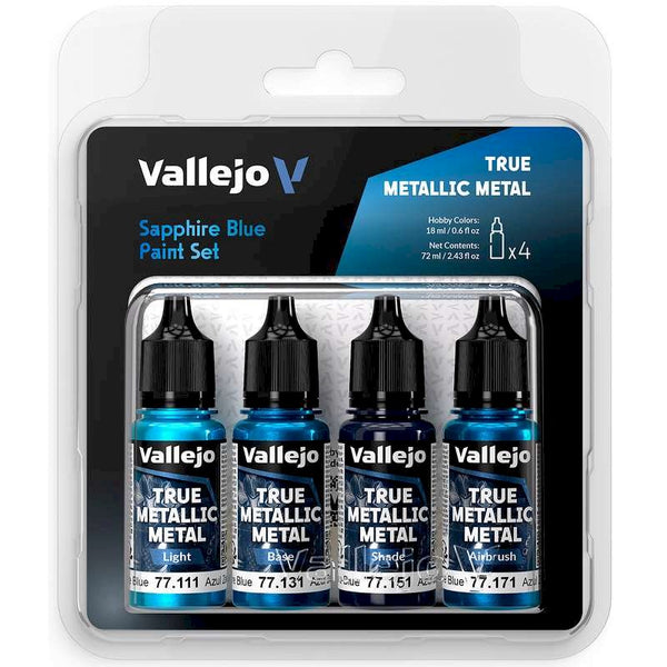 77256 Vallejo True Metallic Metal set Sapphire Blue 4x18ml