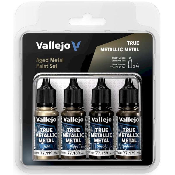77258 Vallejo True Metallic Metal set Aged Metal 4x18ml