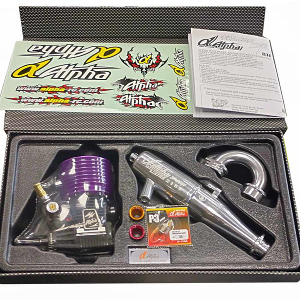 21-FALCONBSPEC-CC Alpha Falcon-B Spec .21 3-Port Pre Break-in Nitro Engine Combo