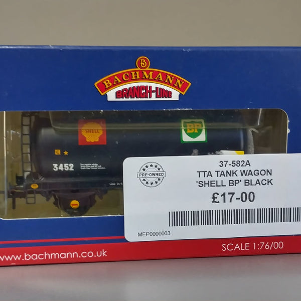 37-582A Bachmann Branchline 45 Ton TTA tank wagon in Shell BP black livery 3452