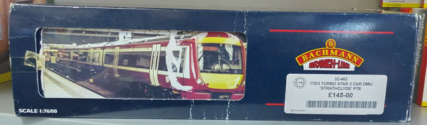 32-462 Bachmann Branchline Class 170/3 Turbostar 3 Car DMU in Strathclyde PTE livery