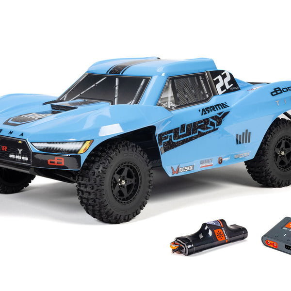 ARA3221ST2 ARRMA 1/10 FURY MEGA 550 4X2 SCT with Battery & Charger Blue