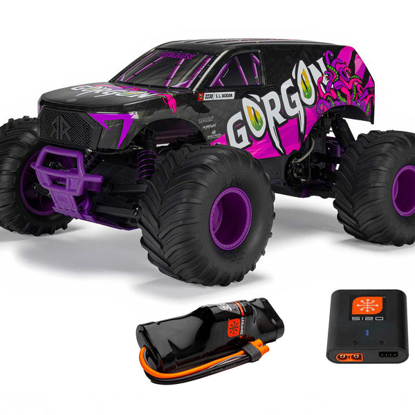 ARA3230ST4 1/10 GORGON MEGA 550 2WD MT with Battery & Charger Purple