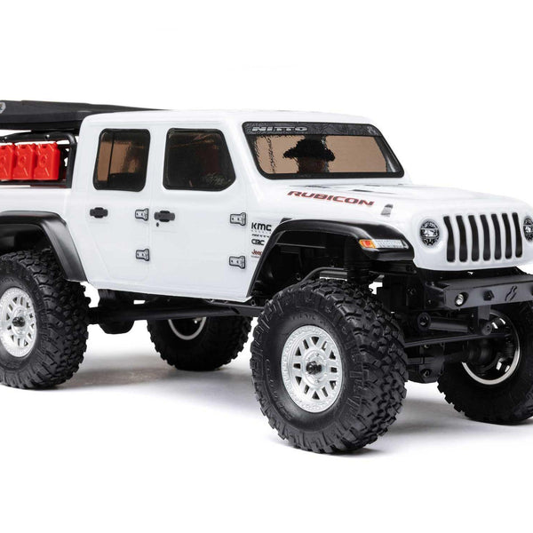 AXI00005V2T4 SCX24 Jeep Gladiator 4WD Rock Crawler RTR, White