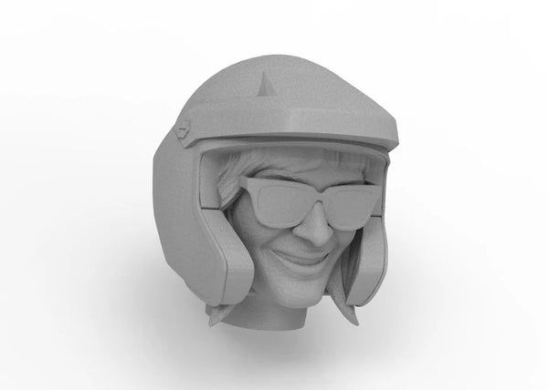 Knight Customs CJ-7 driver head - Hayley with rally helmet