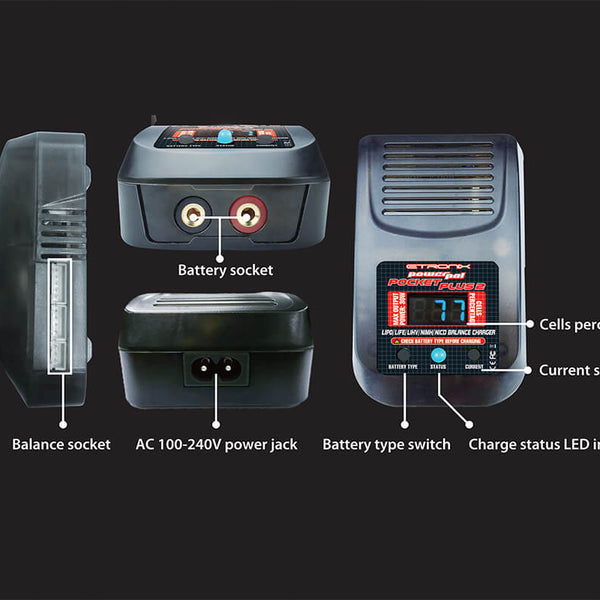 ET0222 ETRONIX POWERPAL POCKET PLUS 2 AC4A LIPO/NIMH BALANCE CHARGER (UK)