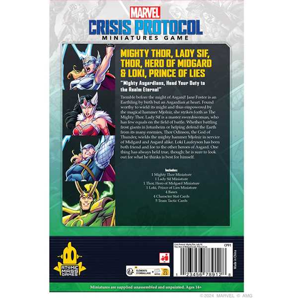 FFGCP91 Marvel: Crisis Protocol - Mighty Thor, Lady Sif, Thor, Hero of Midgard & Loki, Prince of Lies