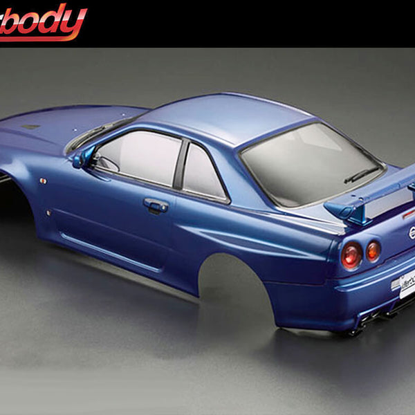 KB48716 KILLERBODY NISSAN SKYLINE R34 195MM FINISHED BODY-BLUE