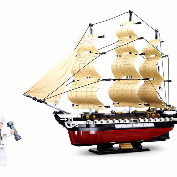 Sluban Model Bricks USS Constitution 1X-21 Frigate 1:170 M38-B0836