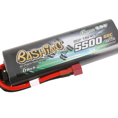 O-GTC2H5500-60T Li-Po G-Tech Car Hard Case HV 2S 7.4V 5500mAh 60C with T-Type (Deans)