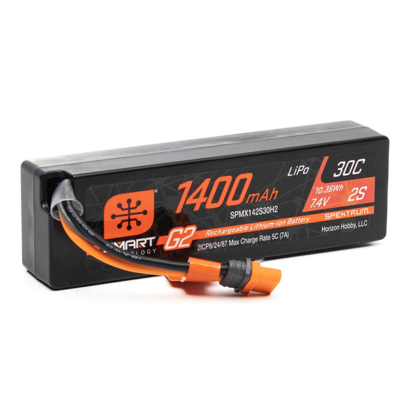 SPMX142S30H2 SPEKTRUM 7.4V 1400mAh 2S 30C Smart G2 LiPo Battery: IC2 Connector