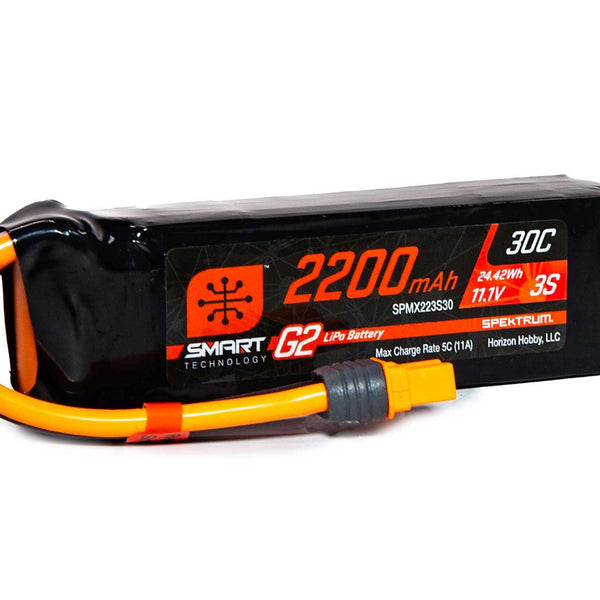 SPMX223S30 Spektrum 2200Mah 3S 11.1V Smart G2 30C IC3