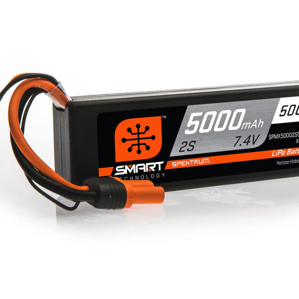 SPMX50002S50H5 SPEKTRUM 5000mAh 2S 7.4V 50C Smart LiPo Hardcase; IC5