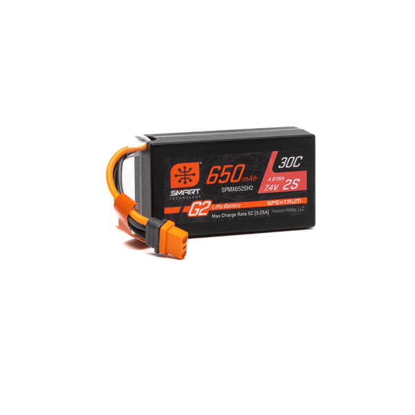 SPMX652SH2 SPEKTRUM 7.4V 650mAh 2S Smart G2 30C LiPo: IC2