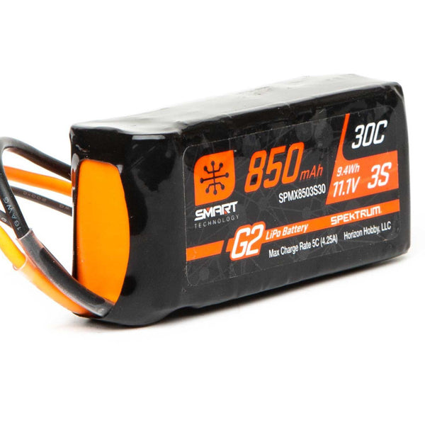 SPMX8503S30 SPEKTRUM 11.1V 850mAh 3S 30C Smart LiPo Battery G2: IC2