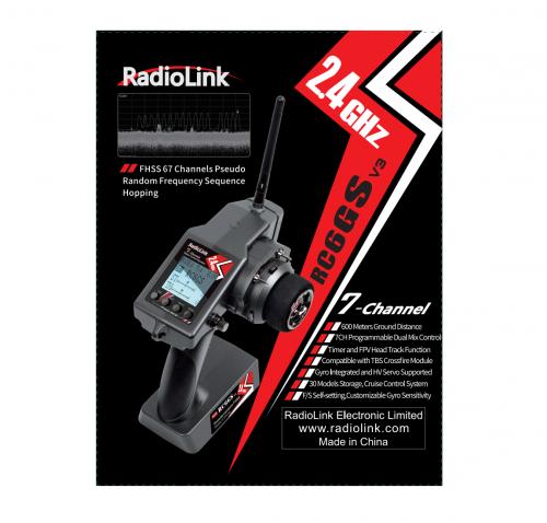 RLKT061000 Radiolink RC6GS v3 7-channel surface transmitter with receiver (with Gyro and Telemetry)