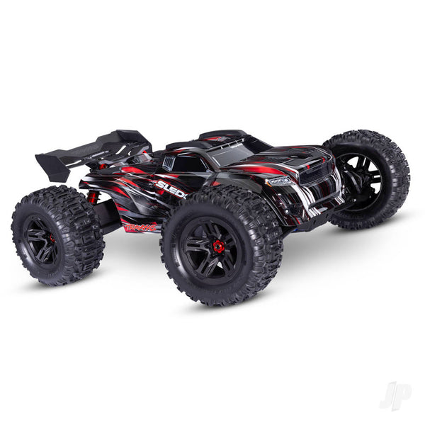TRX95096-4-RED TRAXXAS Sledge Belted 1:8 4WD RTR Brushless Electric Monster Truck, Red (+ TQi 2-ch, TSM, VXL-6S, Belted, Clipless Body)