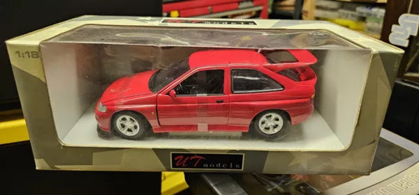 180 082102 UT Models *PREOWNED*  1/18 Scale - Ford Escort Cosworth - Red