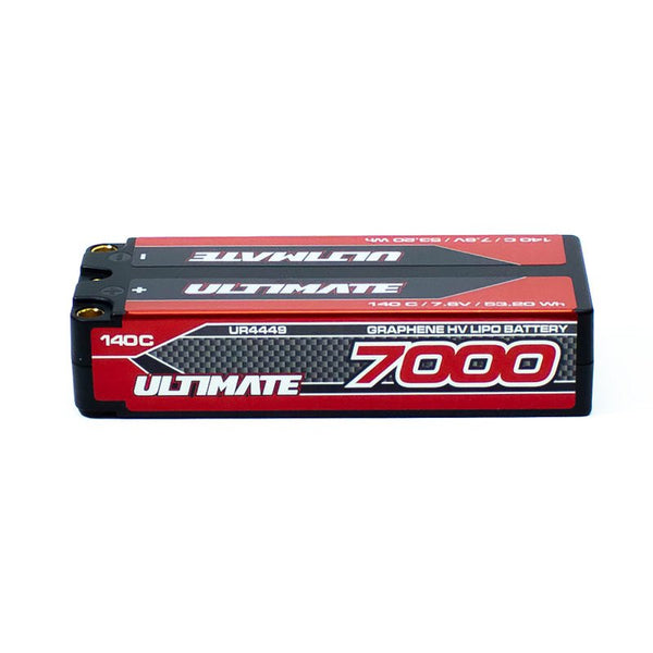 UR4449 ULTIMATE GRAPHENE HV LiPo BATTERY MID-SHORTY 7.6v. 7000mAh 140C 5mm TUBES