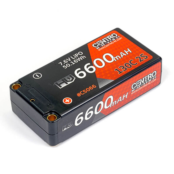 C5066 CENTRO HV 2S 6600MAH 7.6V 130C HARDCASE SHORTY LIPO BATTERY