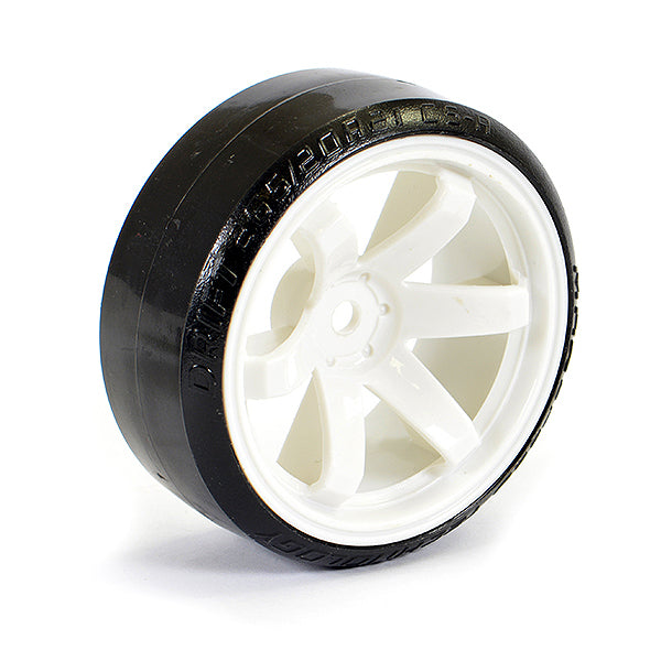 FAST0086W FASTRAX 1/10 STREET/DRIFT TYRE 6-SPOKE WHEEL (6MM OFFSET) - WHITE