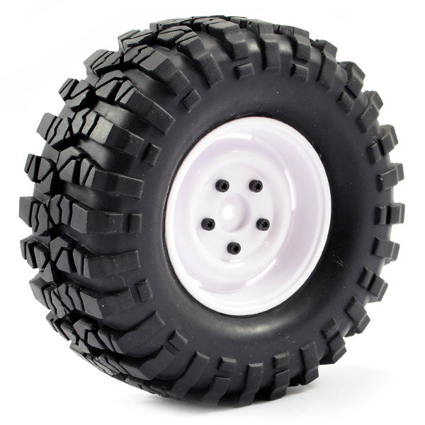 FAST1266W FASTRAX 1:10 CRAWLER SAWBLOCK 1.9 SCALE STEEL WHEEL ø108MM (WHITE) (2)