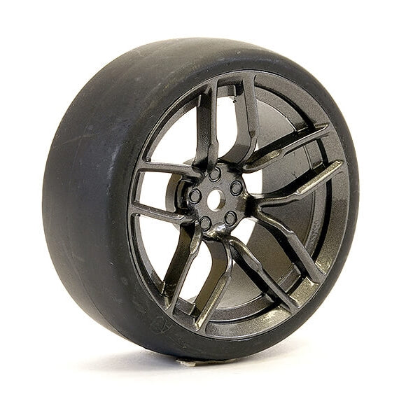 FAST1356G-D13 Fastrax 1/10 (4) Drift D1 Tyre w/3mm 10spoke Wheel Graphite