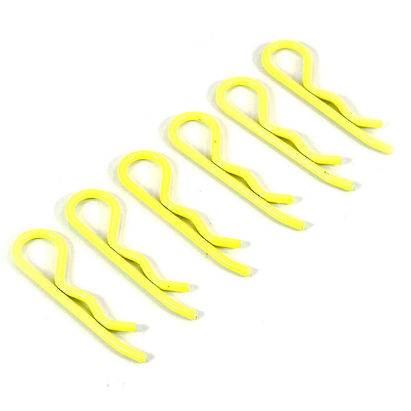 FAST210FY FASTRAX 1/8th 1/5TH TRANSPONDER BODY CLIPS FLUO YELLOW (6)
