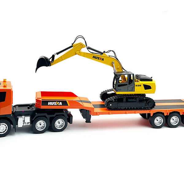 CY1319 HUINA 9CH RC PLATFORM TRAILER & 6CH EXCAVATOR 2.4G SET 1:24
