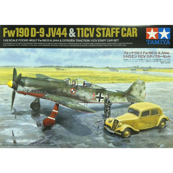 25213 TAMIYA Focke-Wulf Fw190 D-9 JV44 & Citroen 11CV Staff Car Set