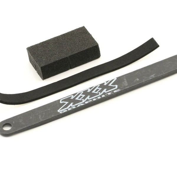 LOSA9910 XXX GRAPHITE BATTERY STRAP, PAD & FOAM BLOCK