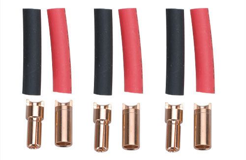 O-RA06/3 GOLD CONNECTOR 6.0MM W/H.SHRINK 3PR