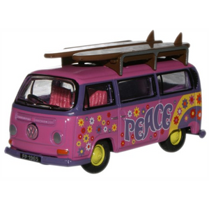 76VW017 OXFORD DIECAST VW T2 Minibus/Surfboards - Flower Power