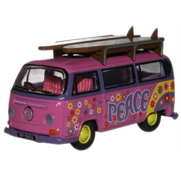 76VW017 OXFORD DIECAST VW T2 Minibus/Surfboards - Flower Power