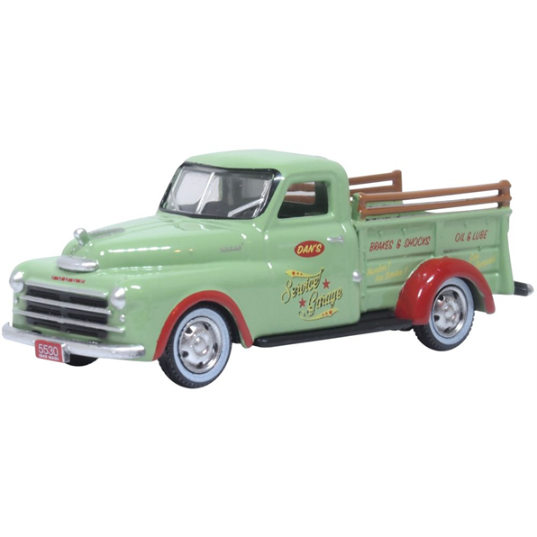 87DP48003 OXFORD DIECAST Dodge B-1B Pick Up 1948 Dans Service Garage