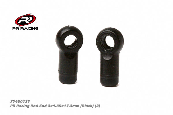 77430127 PR Racing Rod End 3x4.85x17.3mm (Black) (2)