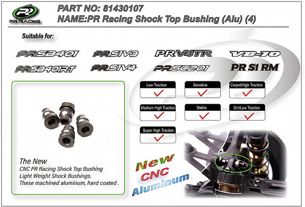 81430107 PR Racing Shock Top Bushing(Alu) (4)