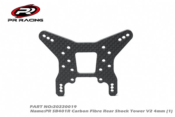 20220019 PR SB401R Carbon Fibre Rear Shock Tower V2