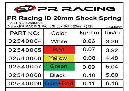 62540004 PR RACING Front Shock Set ( 20mm) (12)