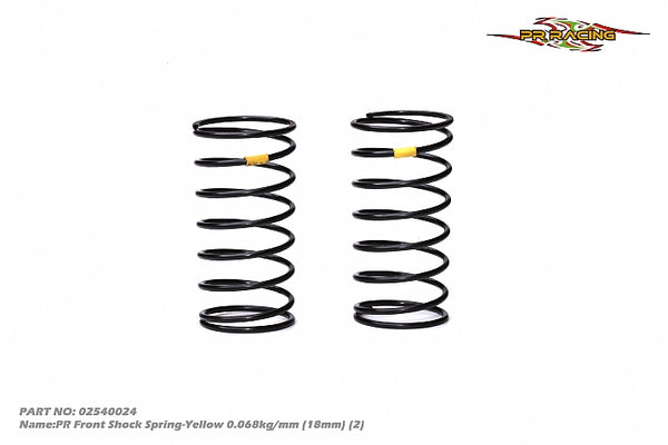 02540024 PR Front Shock Spring-Yellow 0.068kg/mm (18mm) (2)