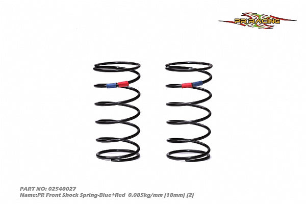 02540027 PR Front Shock Spring-Blue+Red 0.085kg/mm